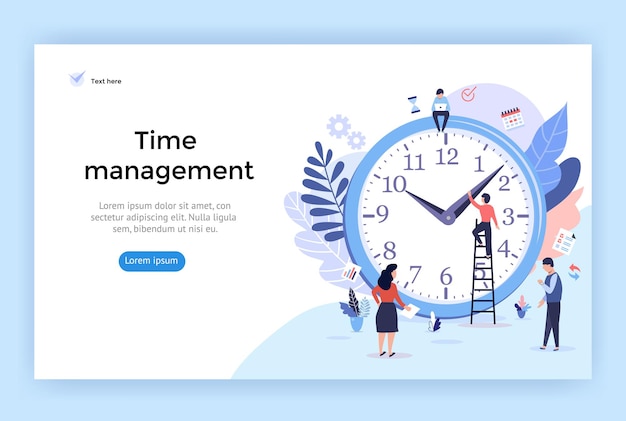 Time management concept illustration perfect for web design banner mobile app landing page