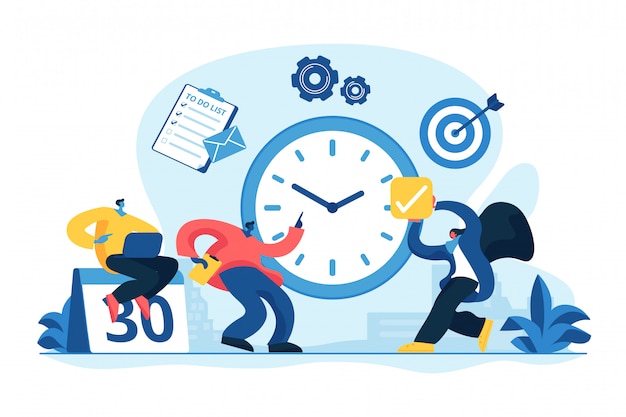 Time management concept vector illustration