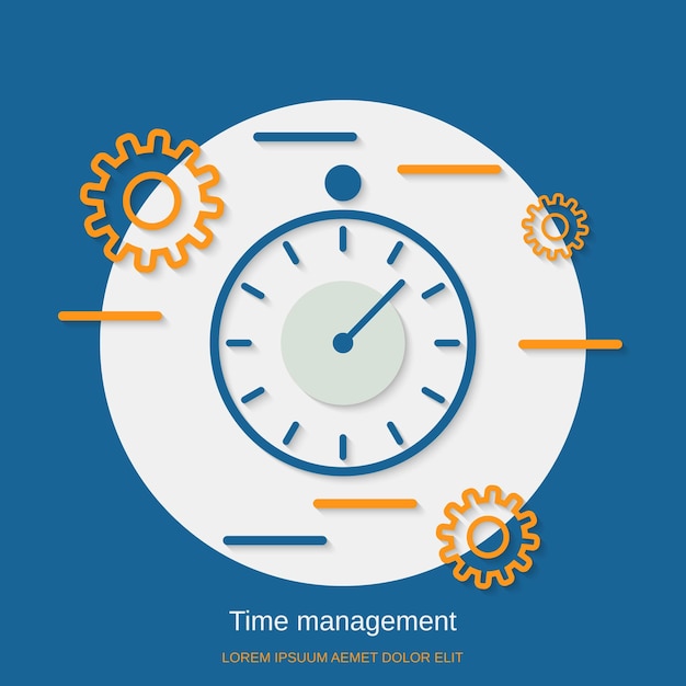 Time management flat design style vector concept illustration