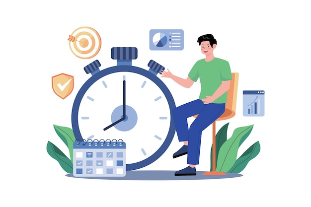 Time Management Illustration concept on white background