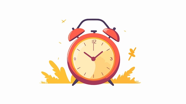 Time management and productivity concept with alarm clock vector illustration