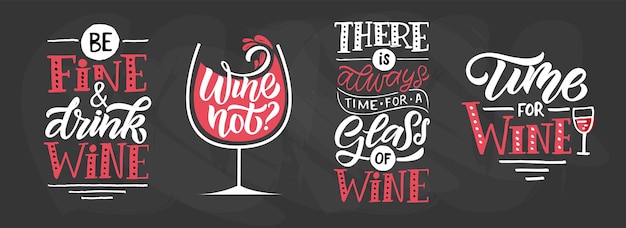 Time for wine wine lettering modern calligraphy wine quote hand sketched inspirational quote poster