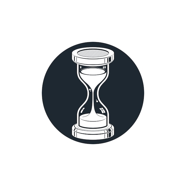 Time without end conceptual icon, web design element. 3d antique hourglass isolated on white. Time management idea.