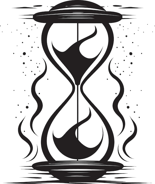 Vector timeless ink hourglass vector symbol eternal flow inked hourglass emblem design