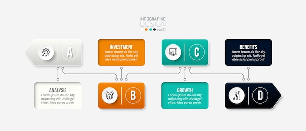 Timeline chart business infographic template