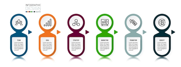 Timeline chart business infographic template