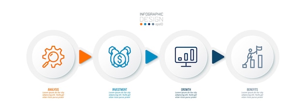 Timeline chart business infographic template