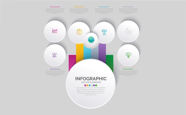 Timeline circle infographic template 5 options or steps