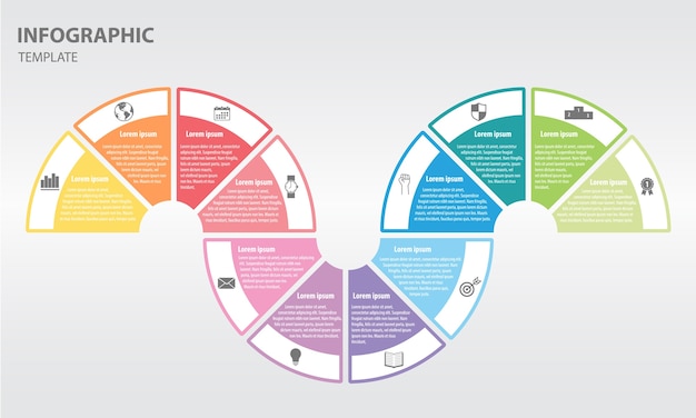 Timeline infographic 12 options