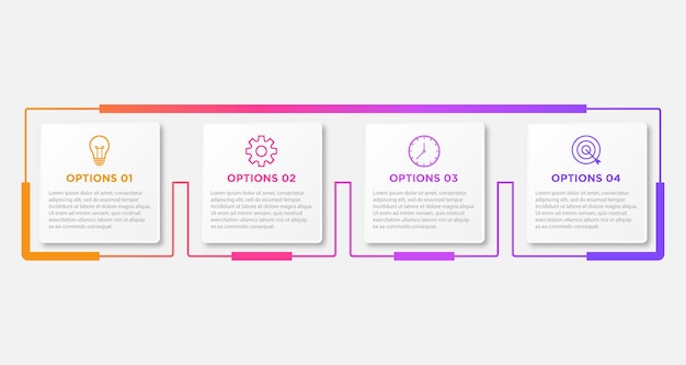 Timeline infographic design element and number options Business concept with 4 steps Can be used for workflow layout diagram annual report web design Vector business template for presentation