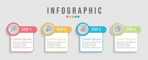 Timeline infographic design template for workflow layout, diagram. Business concept with 4 options, steps or processes.