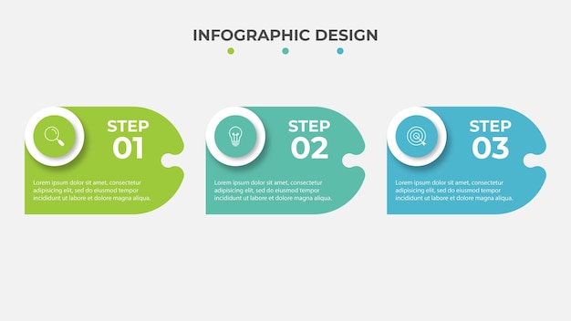 Timeline infographic design with circle for business template Vector 3 steps