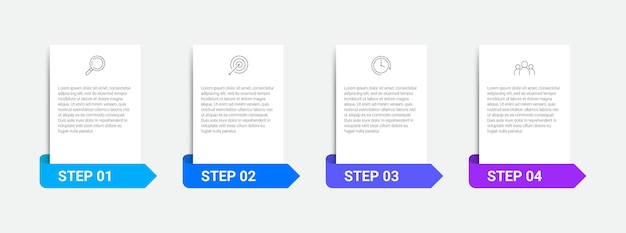Timeline infographic design with icons and 4 options or steps infographics for business concept