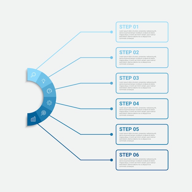 timeline infographic design with icons and 6 options or steps infographics for business concept