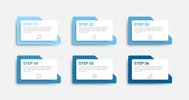 Timeline infographic design with icons and 6 options or steps infographics for business