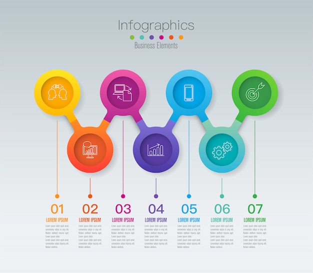 Timeline infographic elements