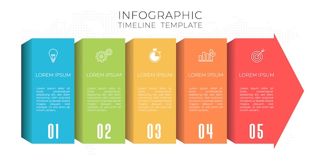 Timeline infographic template 5 options.