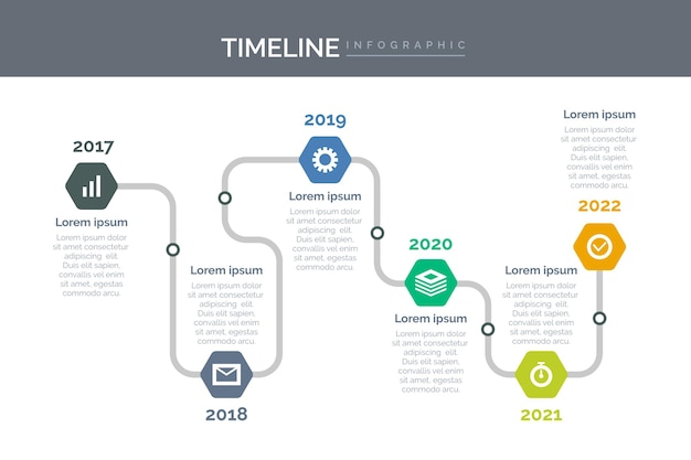 Timeline infographic template flat design