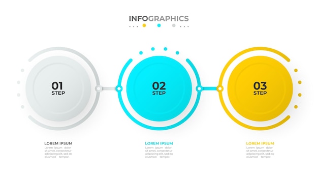 Timeline infographic template vector design with circles and numbers Business concept with three options or steps