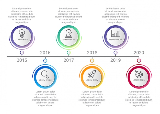 timeline Infographic template with icons options or steps