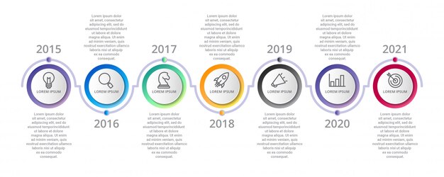 timeline Infographic template with icons options or steps