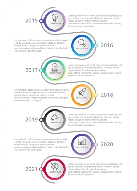 timeline Infographic template with icons options or steps 