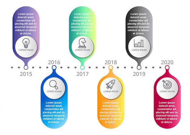 timeline Infographic template with icons options or steps 