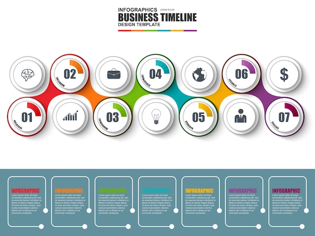 Timeline infographic vector design template