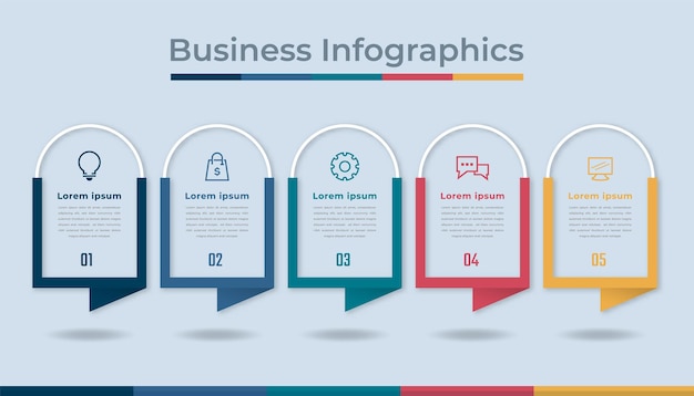 Timeline Infographics Business Data Visualization Process Chart Diagram Graph with Steps Options