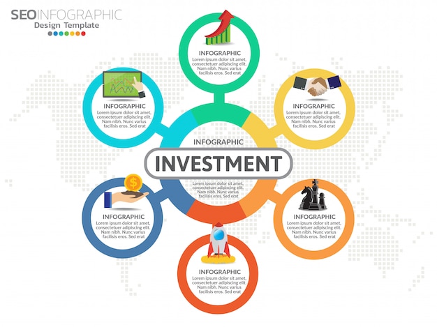 Timeline infographics design template with 7 options