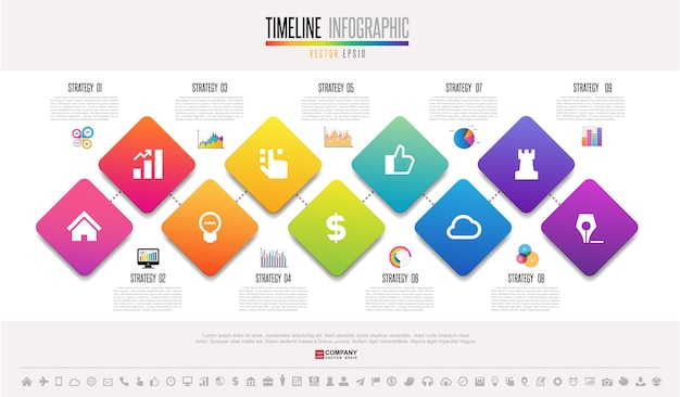 Timeline Infographics design template 