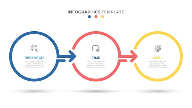 Timeline infographics template design with circles