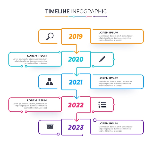 Timeline infographics template Milestone or process diagram concept