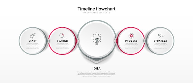 Timeline options infographic for presentations workflow process diagram flow chart report