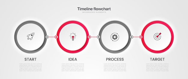 Timeline options infographic for presentations workflow process diagram flow chart report