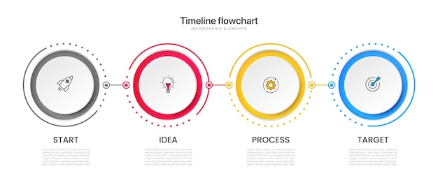 Timeline options infographic for presentations workflow process diagram flow chart report