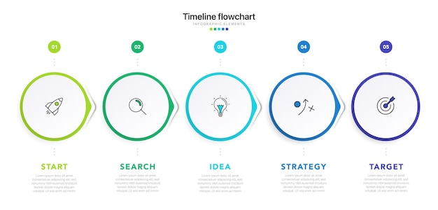 Timeline options infographic for presentations workflow process diagram flow chart report