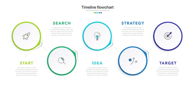 Timeline options infographic for presentations workflow process diagram flow chart report