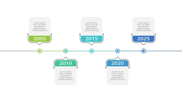 Timeline with 5 elements infographic template for web business presentations vector illustration