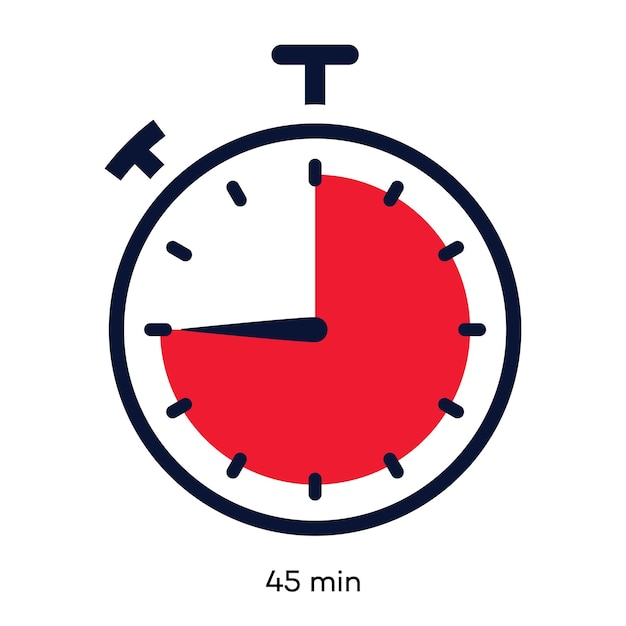 Timer 45 minutes symbol color line style