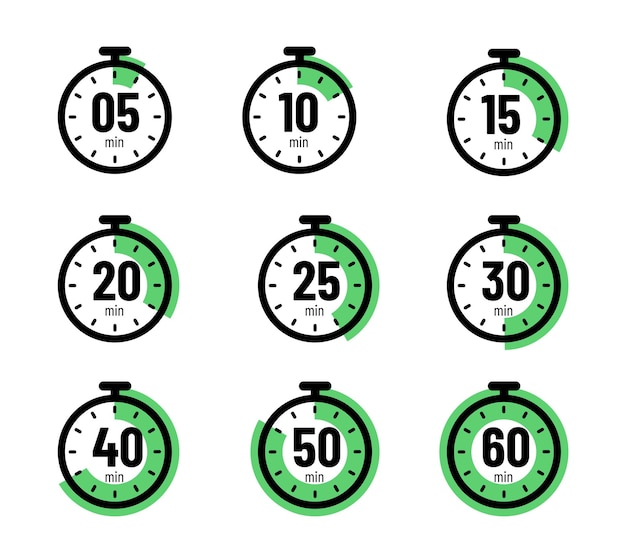 Vector timer icons mega set cooking timers vector