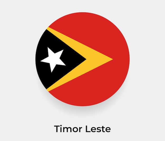 Timor Leste flag bubble circle round shape icon vector illustration