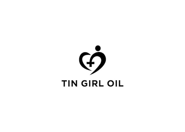 tin girl oil logo design vector illustration