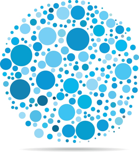 Tiny Blue Dots Making A Circle Isolated On Transparent Background