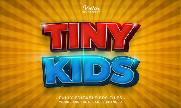 tiny kids text effect editable eps cc