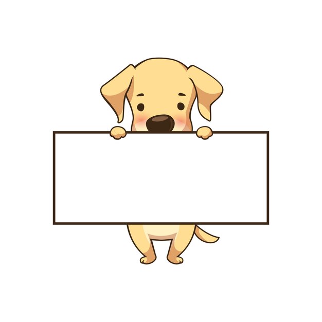 Vector tiny labrador sign board