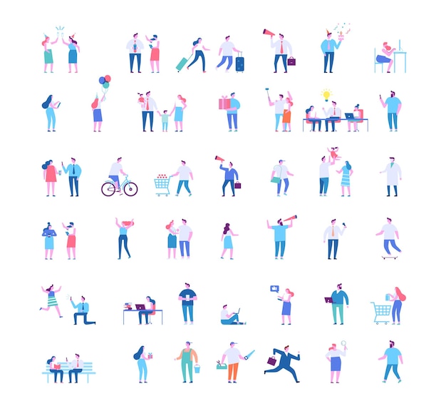 Tiny People Crowd Vector People bundle vector set