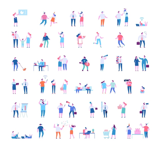 Tiny People Crowd Vector People bundle vector set