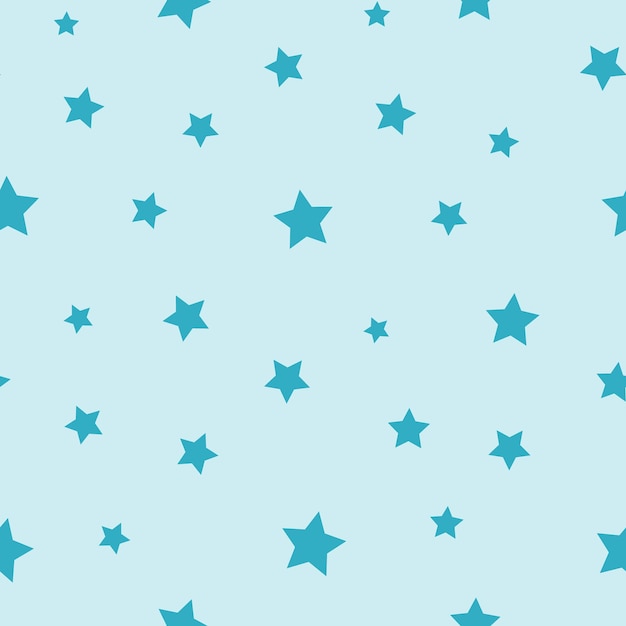 Tiny stars seamless pattern with blue background.