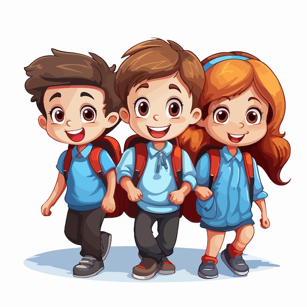 Tiny Students and Schoolbag Illustration for education concept